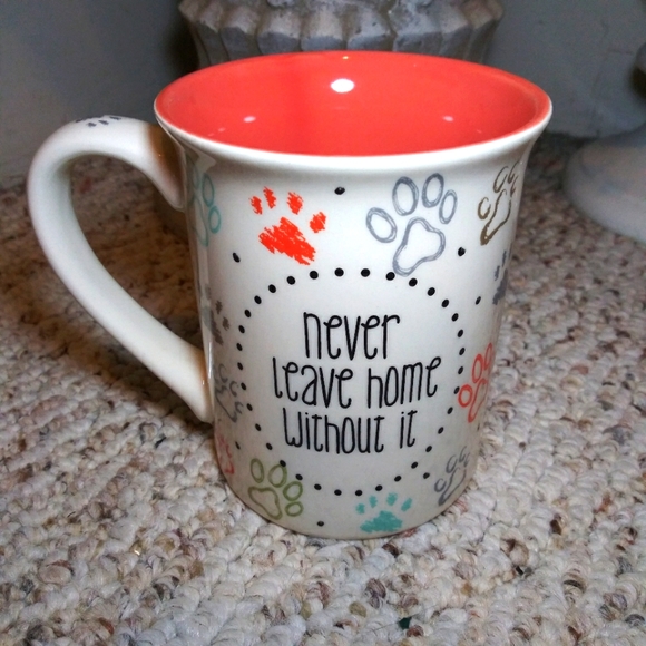 "Dog Hair Don't Care" & "Never Leave Home Without It" Paw Print Coffee Mug - Picture 3 of 7